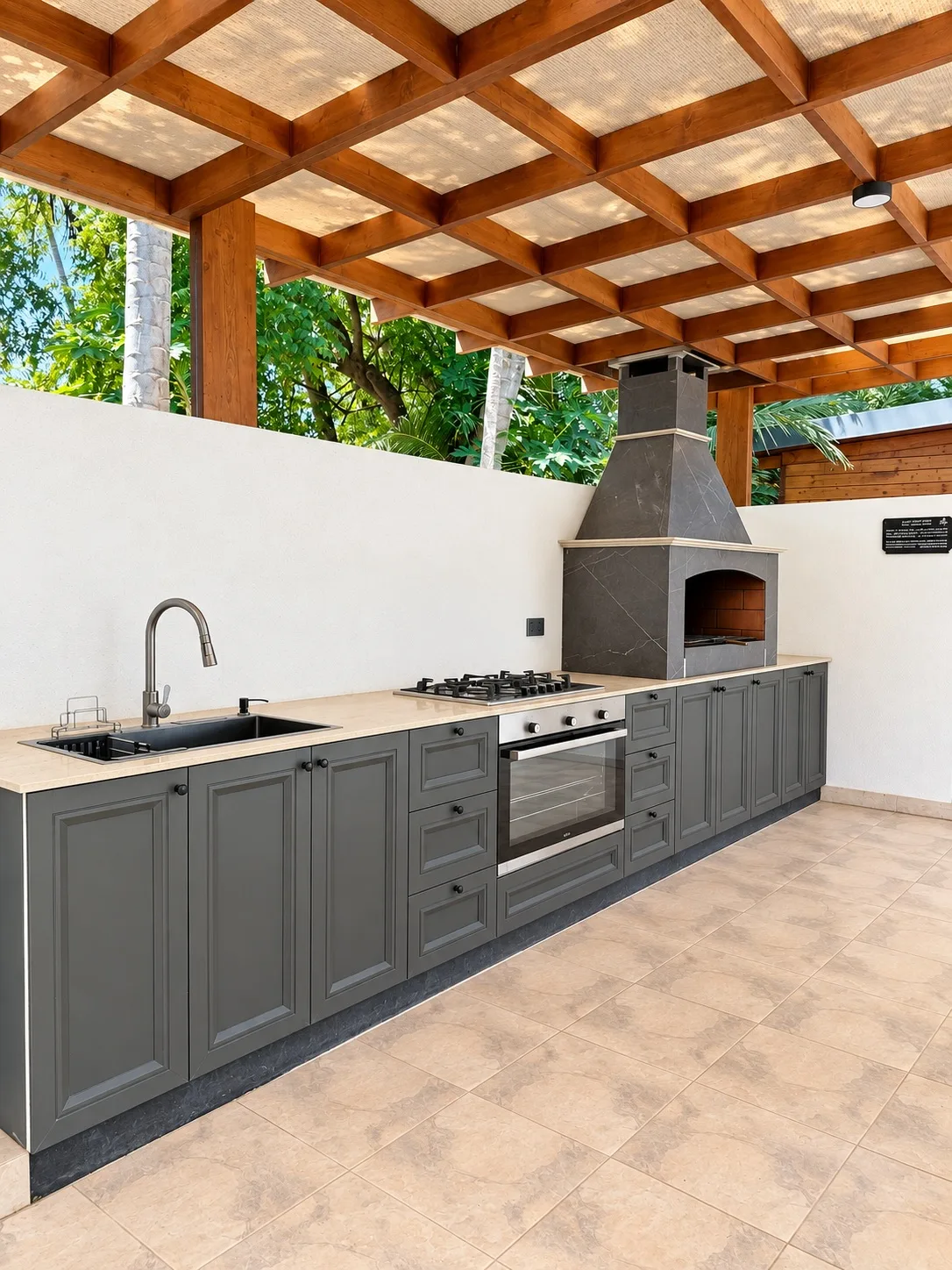 Outdoor kitchen and barbecue area — Standard villa, Casa di Legno Resort